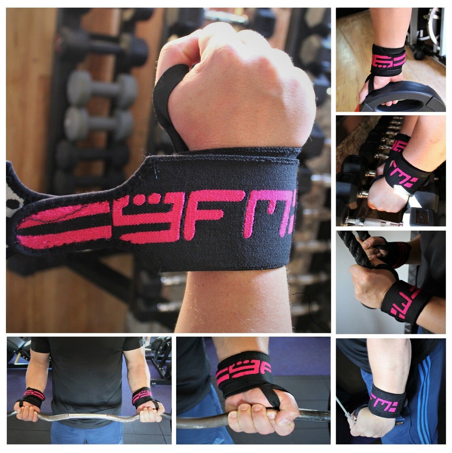 Wrist Wraps Padded Weight Lifting Training Gym Straps Support Grip Gloves GFM