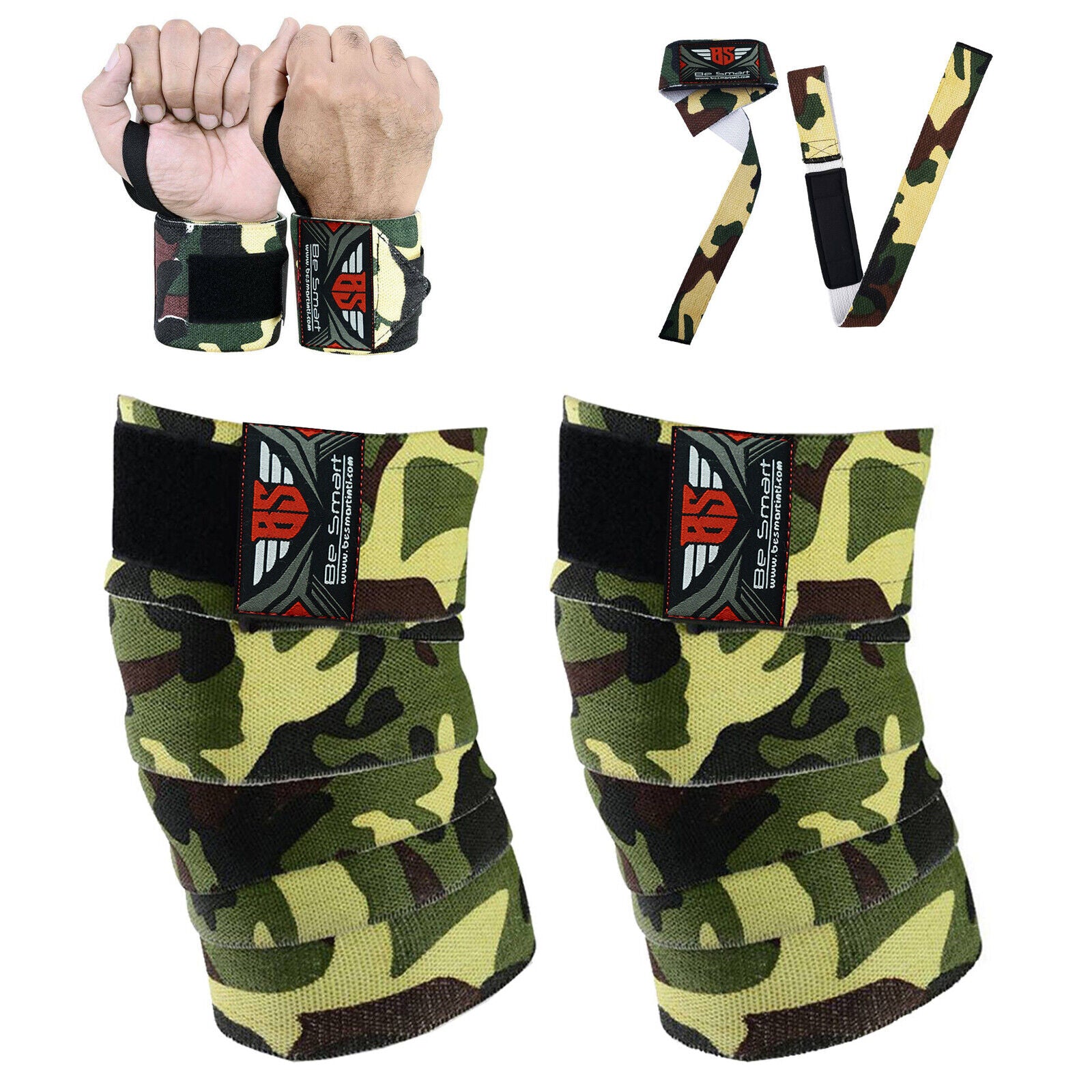 Knee Wraps Gym Training Weight Lifting Body Building Leg Support Wrist Straps R